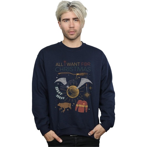 textil Hombre Sudaderas Harry Potter All I Want For Christmas Azul