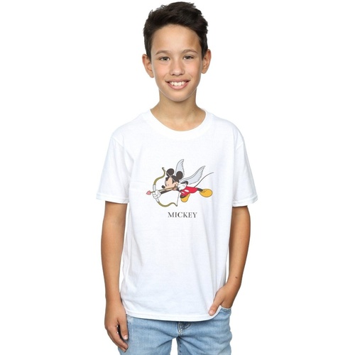 textil Niño Camisetas manga corta Disney Mickey Mouse Love Cherub Blanco