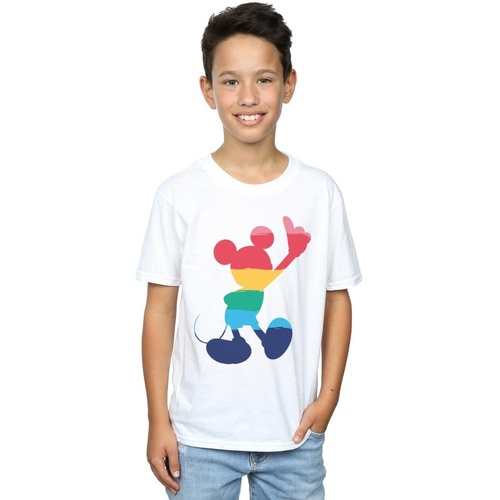 textil Niño Camisetas manga corta Disney Mickey Mouse Rainbow Pose Blanco