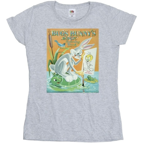 textil Mujer Camisetas manga larga Dessins Animés Bugs Bunny Colouring Book Gris