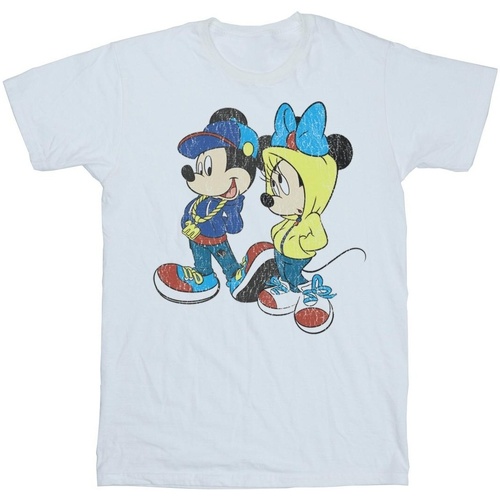 textil Niño Camisetas manga corta Disney Mickey And Minnie Mouse Pose Blanco