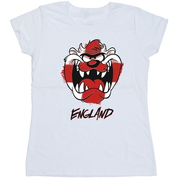 textil Mujer Camisetas manga larga Dessins Animés Taz England Face Blanco