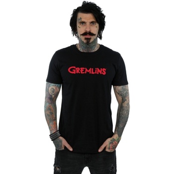 textil Hombre Camisetas manga larga Gremlins Text Logo Negro