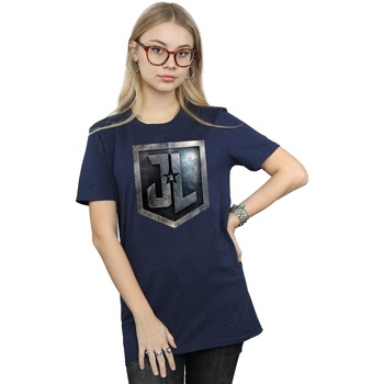 textil Mujer Camisetas manga larga Dc Comics Justice League Movie Shield Azul