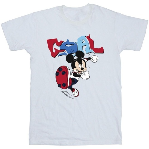 textil Niño Camisetas manga corta Disney Mickey Mouse Goal Striker Pose Blanco