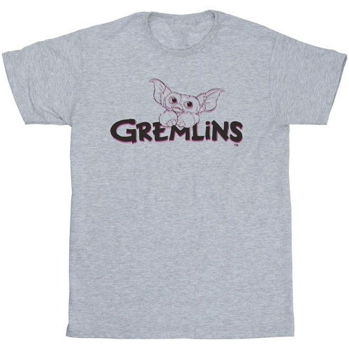 textil Hombre Camisetas manga larga Gremlins Logo Line Gris