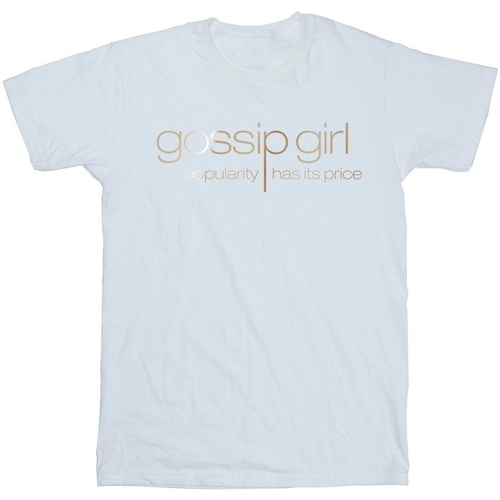 textil Hombre Camisetas manga larga Gossip Girl Gold Logo Blanco