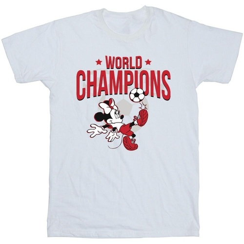 textil Niño Camisetas manga corta Disney Minnie Mouse World Champions Blanco