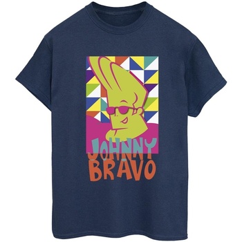 textil Mujer Camisetas manga larga Johnny Bravo Multi Triangles Pop Art Azul