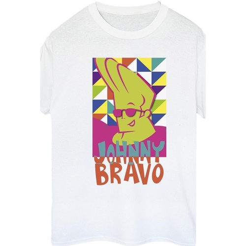 textil Mujer Camisetas manga larga Johnny Bravo Multi Triangles Pop Art Blanco