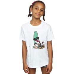 textil Niña Camisetas manga larga Disney Mickey Mouse Surf And Chill Blanco