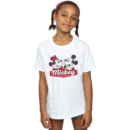 textil Niña Camisetas manga larga Disney Mickie And Minnie 90 Years Blanco