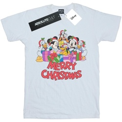 textil Niña Camisetas manga larga Disney Mickey Mouse And Friends Christmas Blanco
