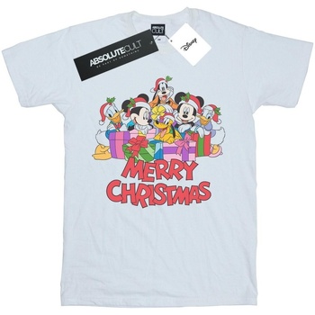 textil Niña Camisetas manga larga Disney Mickey Mouse And Friends Christmas Blanco