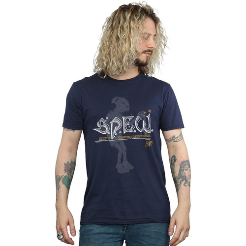 textil Hombre Camisetas manga larga Harry Potter Dobby Elfish Welfare Azul