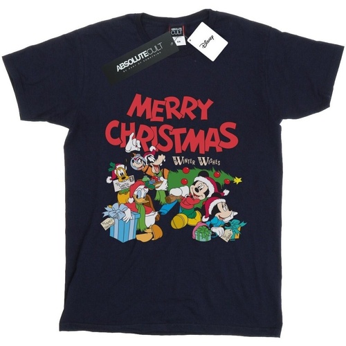 textil Niña Camisetas manga larga Disney Mickey And Friends Winter Wishes Azul