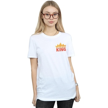 textil Mujer Camisetas manga larga Disney The Lion King Movie Long Live Breast Print Blanco