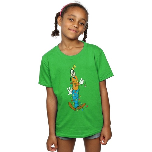 textil Niña Camisetas manga larga Disney Goofy Christmas Lights Verde