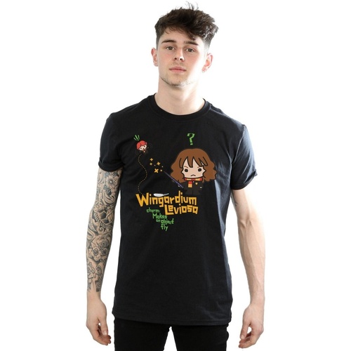 textil Hombre Camisetas manga larga Harry Potter Hermione Granger Wingardium Leviosa Junior Negro