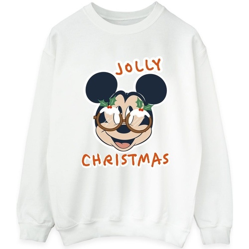 textil Mujer Sudaderas Disney Mickey Mouse Jolly Christmas Glasses Blanco
