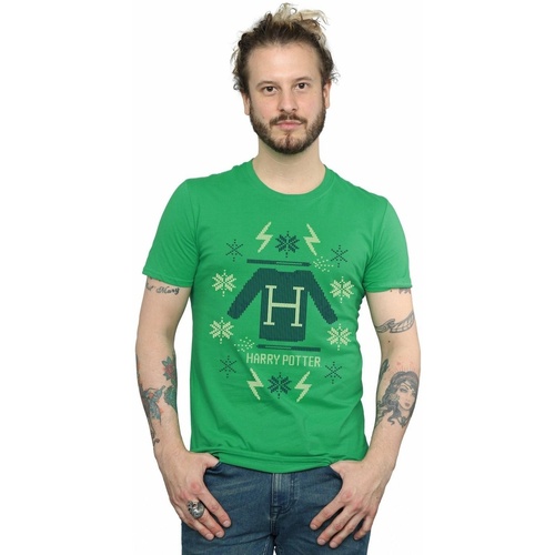 textil Hombre Camisetas manga larga Harry Potter Christmas Knit Verde