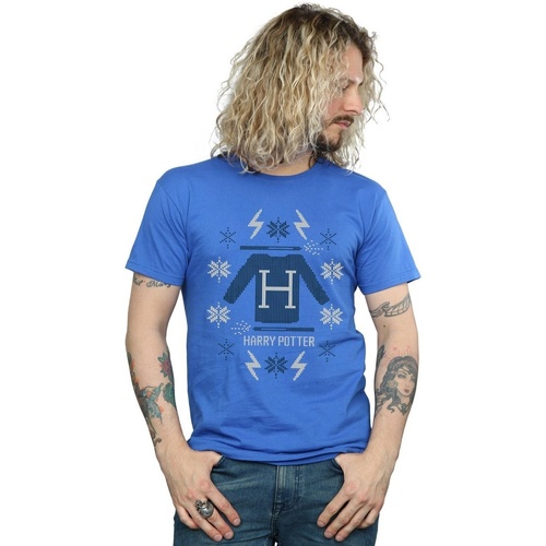 textil Hombre Camisetas manga larga Harry Potter Christmas Knit Azul