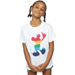 textil Niña Camisetas manga larga Disney Mickey Mouse Rainbow Pose Blanco