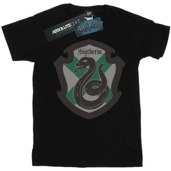 textil Hombre Camisetas manga larga Harry Potter Slytherin Crest Flat Negro