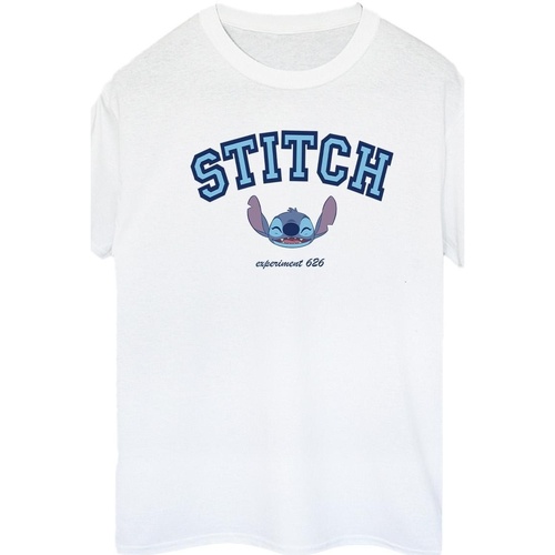 textil Mujer Camisetas manga larga Disney Lilo And Stitch Collegial Blanco