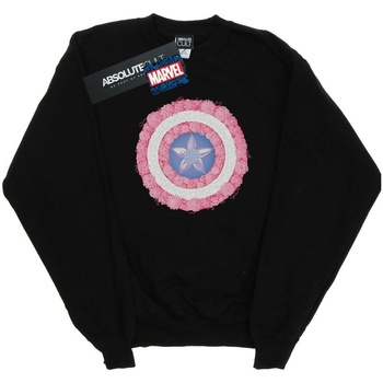 textil Niña Sudaderas Marvel Captain America Flowers Shield Negro