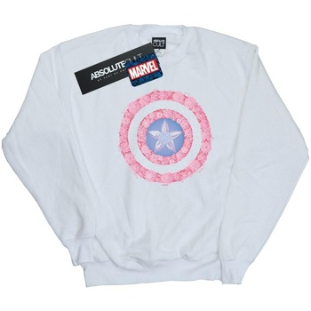 textil Niña Sudaderas Marvel Captain America Flowers Shield Blanco