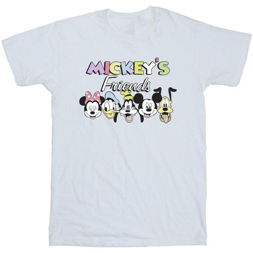 textil Niña Camisetas manga larga Disney Mickey Mouse And Friends Faces Blanco