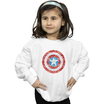 textil Niña Sudaderas Marvel Captain America Pixelated Shield Blanco
