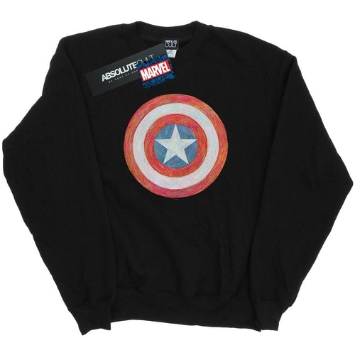 textil Niña Sudaderas Marvel Captain America Sketched Shield Negro