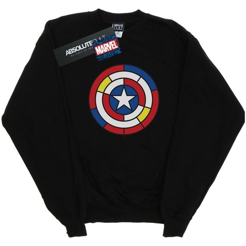textil Niña Sudaderas Marvel Captain America Stained Glass Shield Negro