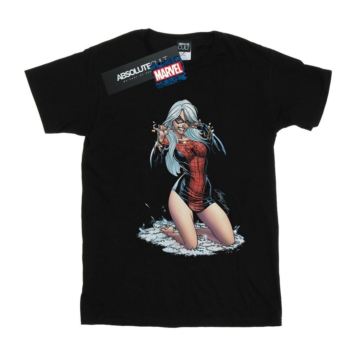 textil Niño Camisetas manga corta Marvel Black Cat Spider Suit Negro
