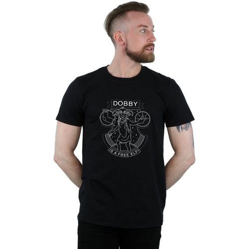 textil Hombre Camisetas manga larga Harry Potter Dobby Seal Negro