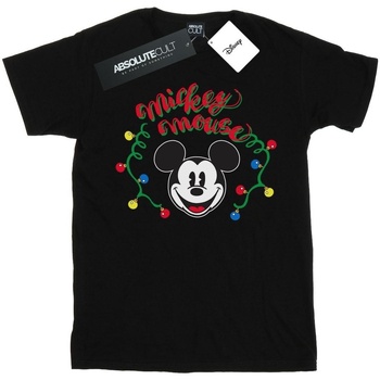 textil Niña Camisetas manga larga Disney Mickey Mouse Christmas Light Bulbs Negro