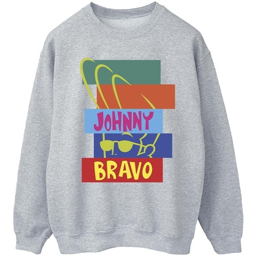 textil Hombre Sudaderas Johnny Bravo Rectangle Pop Art Gris