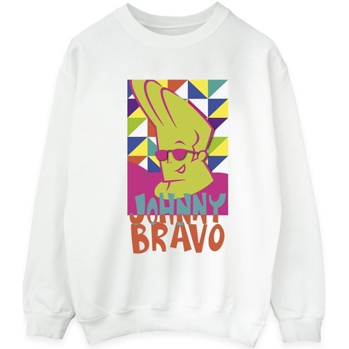 textil Hombre Sudaderas Johnny Bravo Multi Triangles Pop Art Blanco