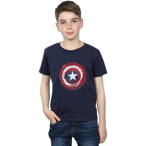 textil Niño Camisetas manga corta Marvel Captain America Splatter Shield Azul