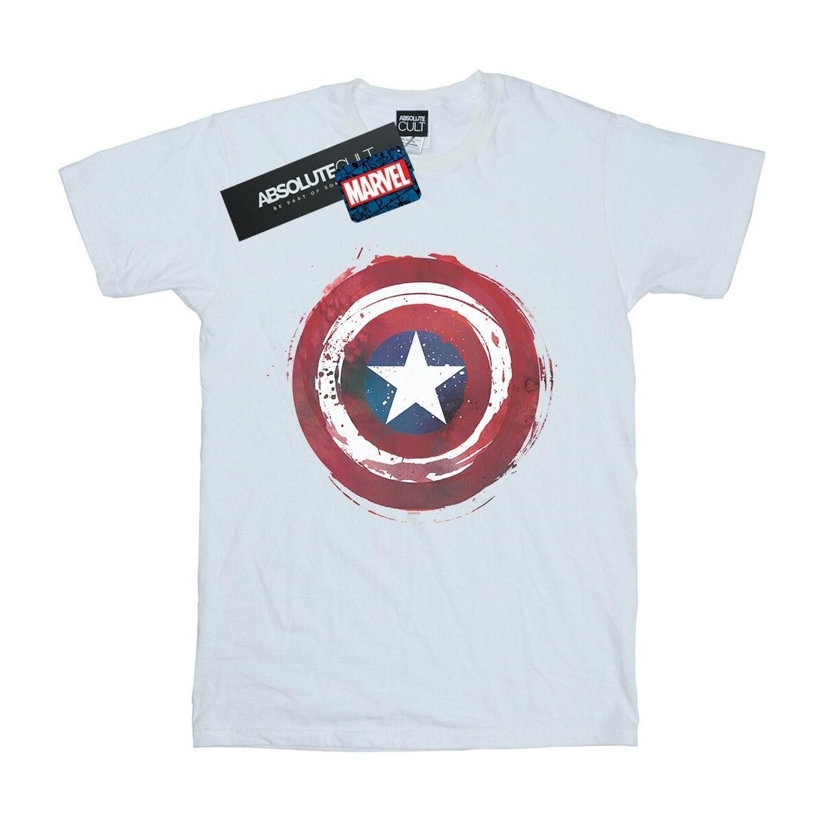 textil Niño Camisetas manga corta Marvel Captain America Splatter Shield Blanco