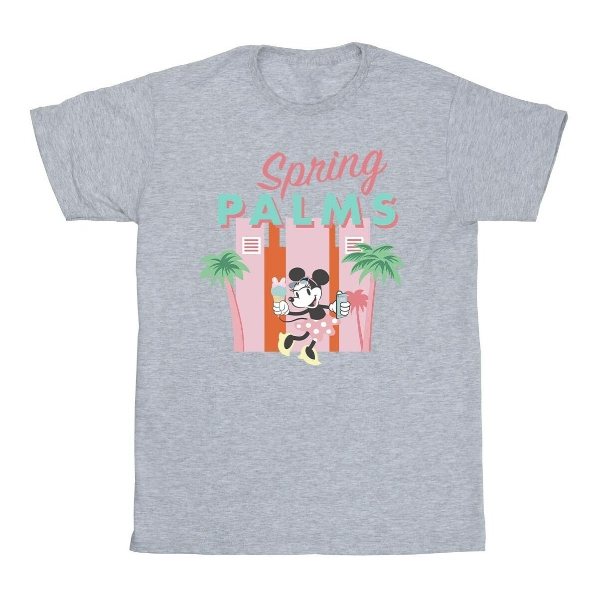 textil Niña Camisetas manga larga Disney Minnie Mouse Spring Palms Gris