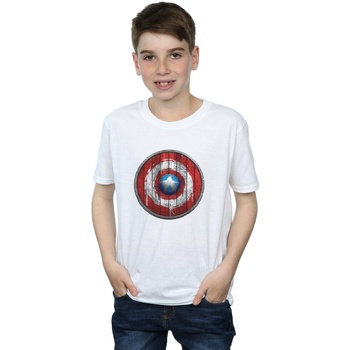 textil Niño Camisetas manga corta Marvel Captain America Wooden Shield Blanco