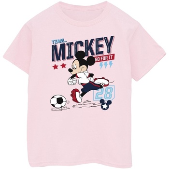 textil Niña Camisetas manga larga Disney Mickey Mouse Team Mickey Football Rojo