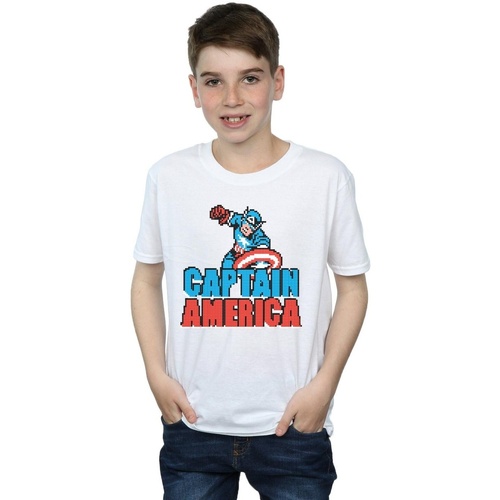 textil Niño Tops y Camisetas Marvel Captain America Pixelated Blanco