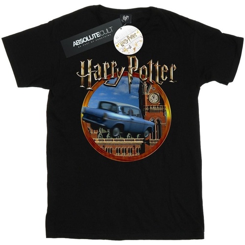 textil Hombre Camisetas manga larga Harry Potter Flying Car Negro
