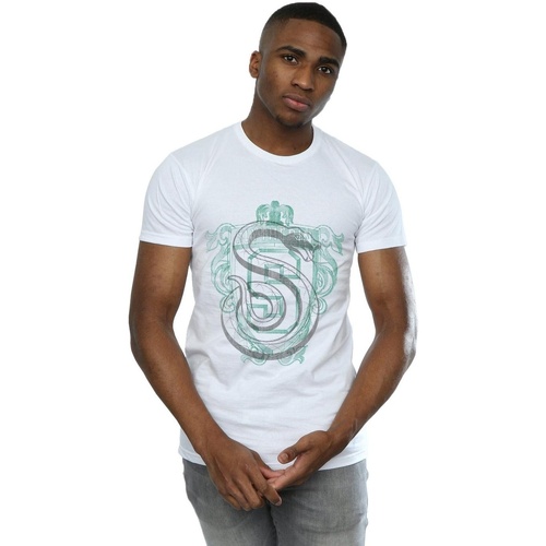 textil Hombre Camisetas manga larga Harry Potter Slytherin Serpent Crest Blanco