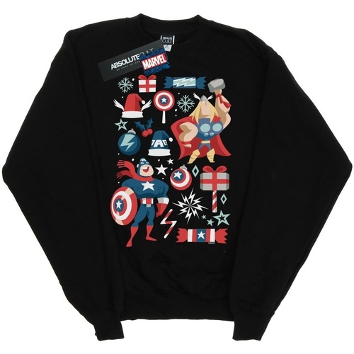 textil Niña Sudaderas Marvel Thor And Captain America Christmas Day Negro