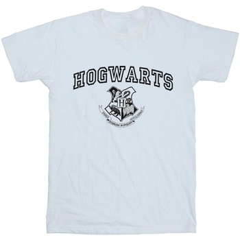 textil Hombre Camisetas manga larga Harry Potter Hogwarts Crest Blanco